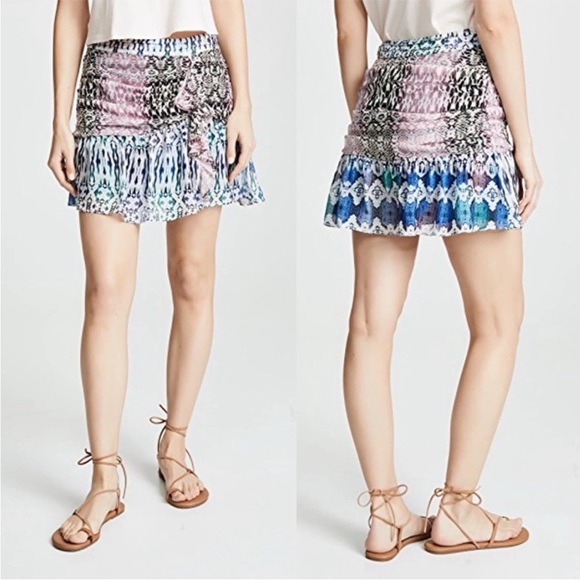 Ramy Brook Dresses & Skirts - RAMY BROOK Estee 100% silk Flounce Mini Skirt Multi Blush in Size 4 Designer